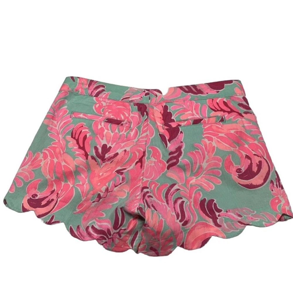 Lilly Pulitzer The Buttercup Shorts -Flamingo print-Size 4-Pink -Scallop Hem